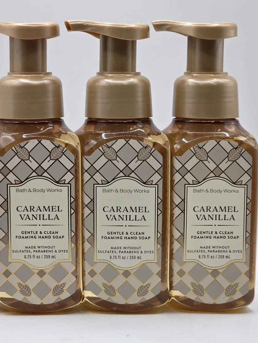 Bath & Body Works Caramel Vanilla Gentle & Clean Foaming Hand Soap 3 Pack